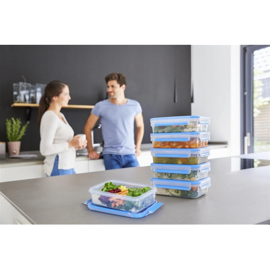 Tefal - KIT 6x Matlåda 0,8 l MASTER SEAL FRESH blå