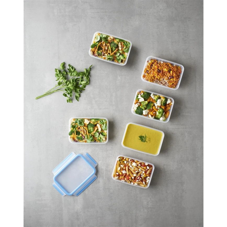 Tefal - KIT 6x Matlåda 0,8 l MASTER SEAL FRESH blå