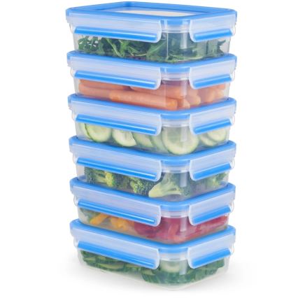 Tefal - KIT 6x Matlåda 0,8 l MASTER SEAL FRESH blå