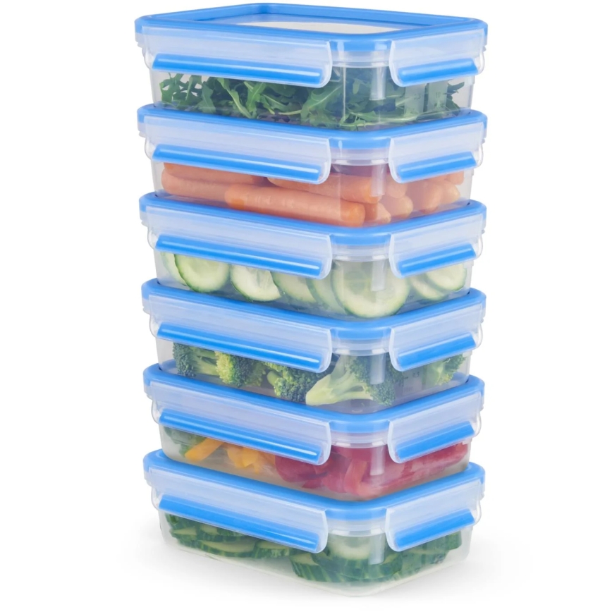 Tefal - KIT 6x Matlåda 0,8 l MASTER SEAL FRESH blå
