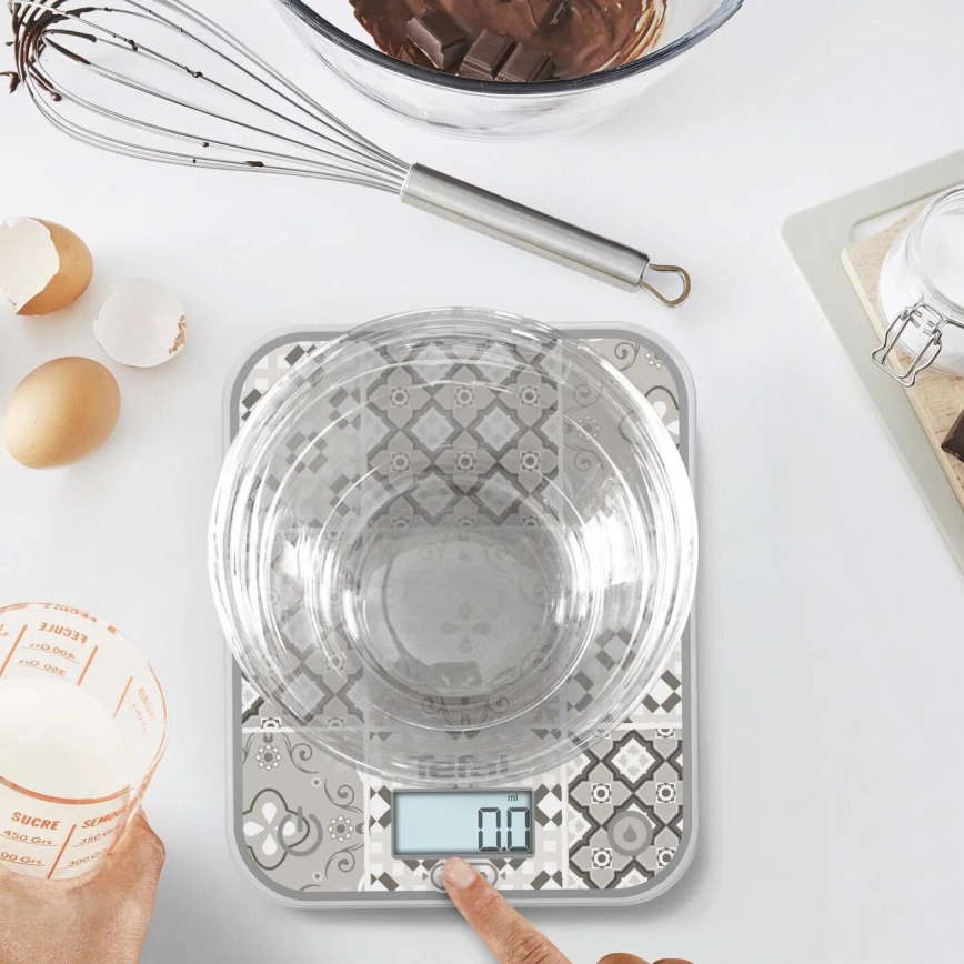 Tefal - Köksvåg OPTISS 2xAAA beige