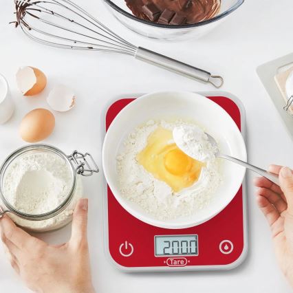 Tefal - Köksvåg OPTISS 2xAAA röd