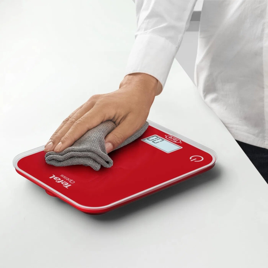 Tefal - Köksvåg OPTISS 2xAAA röd