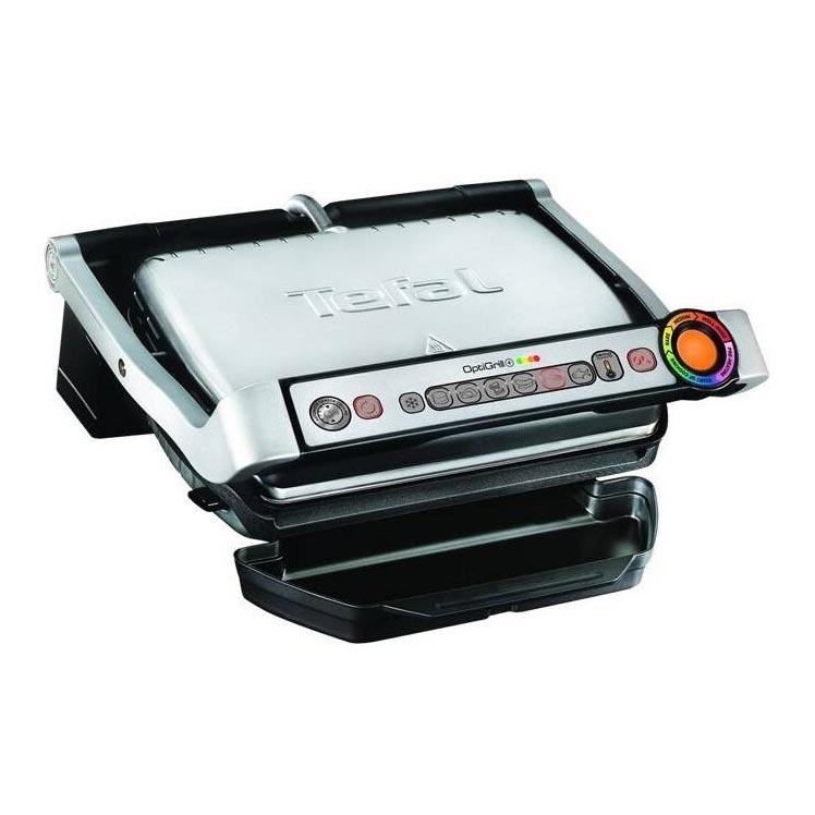 Tefal - Kontaktgrill OPTIGRILL+ INOX WAFFLES 2000W/230V svart/krom