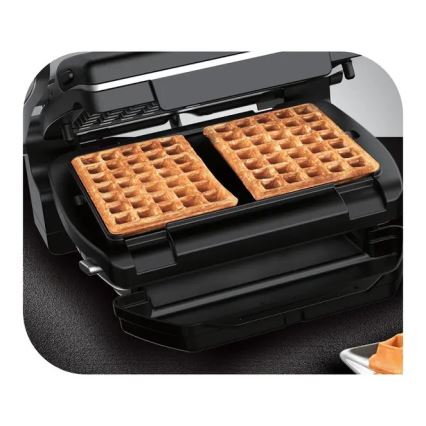 Tefal - Kontaktgrill OPTIGRILL+ INOX WAFFLES 2000W/230V svart/krom