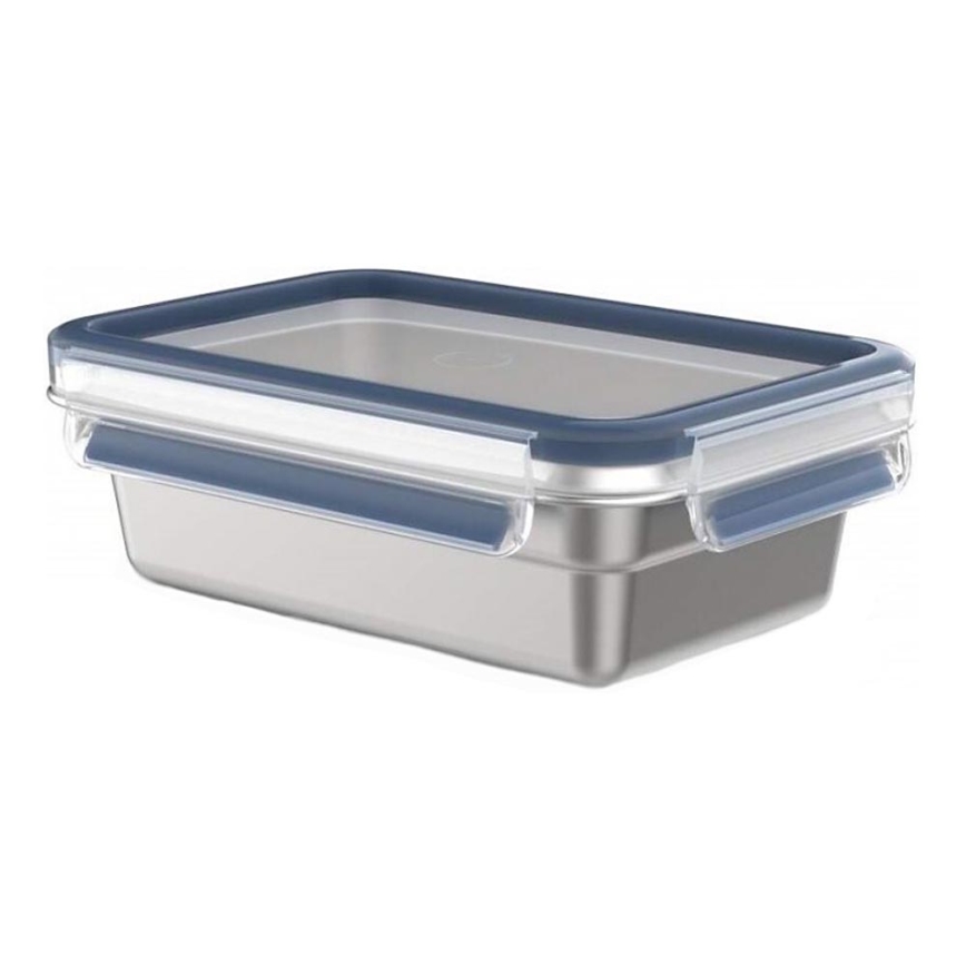 Tefal - Matlåda 0,8 l MSEAL STEEL blå/rostfri