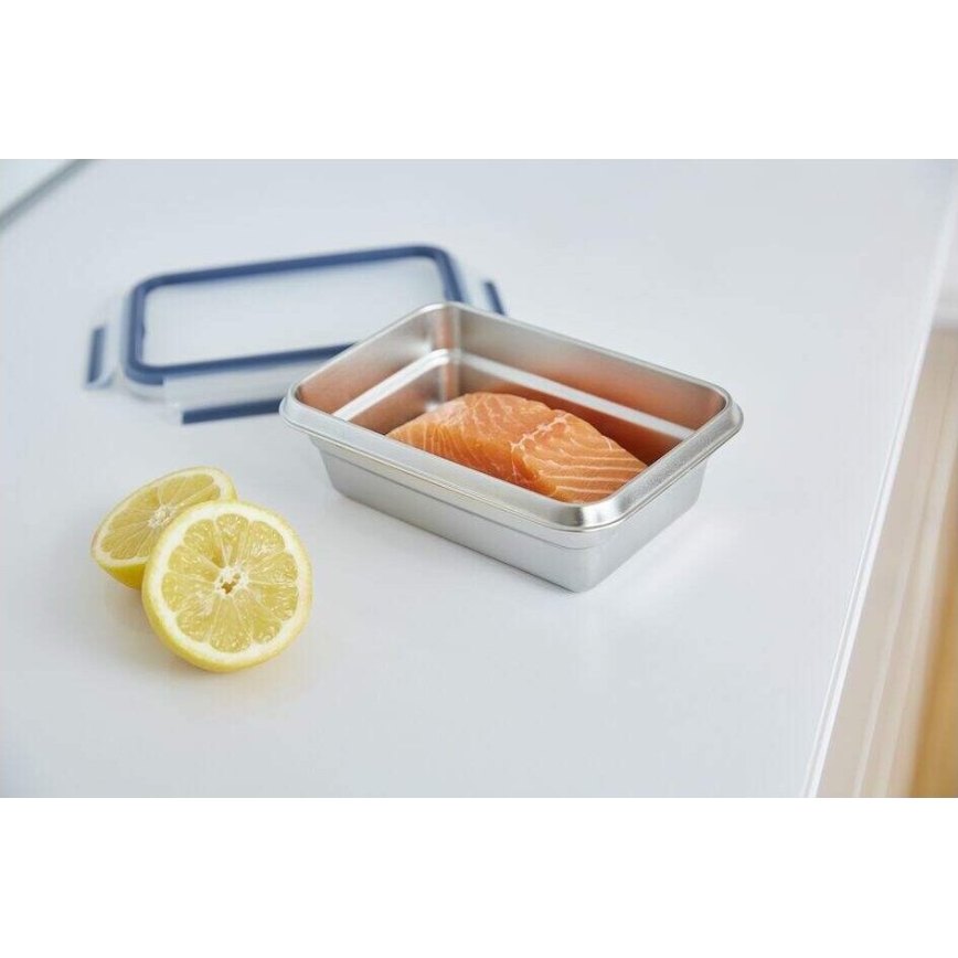 Tefal - Matlåda 0,8 l MSEAL STEEL blå/rostfri