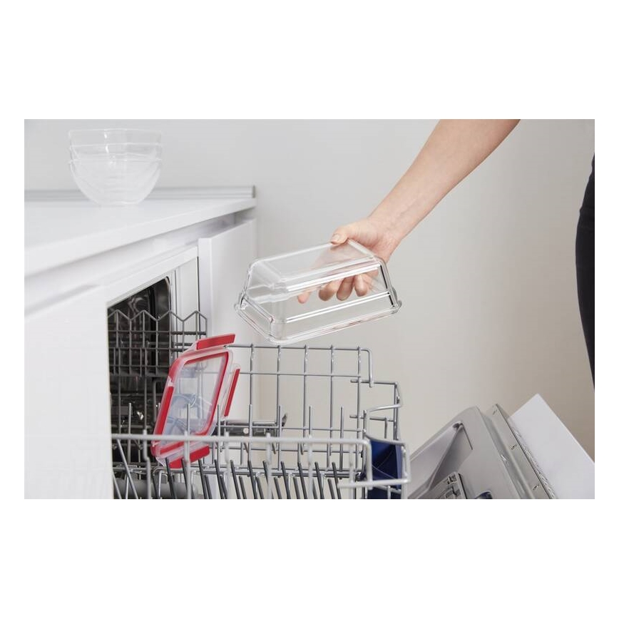 Tefal - Matlåda 0,85 l MSEAL GLASS röd/glas
