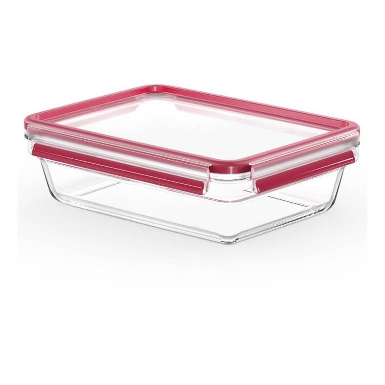 Tefal - Matlåda 2 l MSEAL GLASS röd/glas