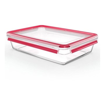 Tefal - Matlåda 3 l MSEAL GLASS röd/glas