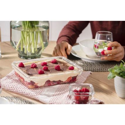 Tefal - Matlåda 3 l MSEAL GLASS röd/glas
