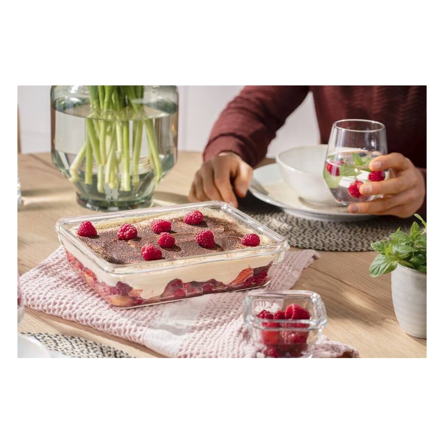 Tefal - Matlåda 3 l MSEAL GLASS röd/glas