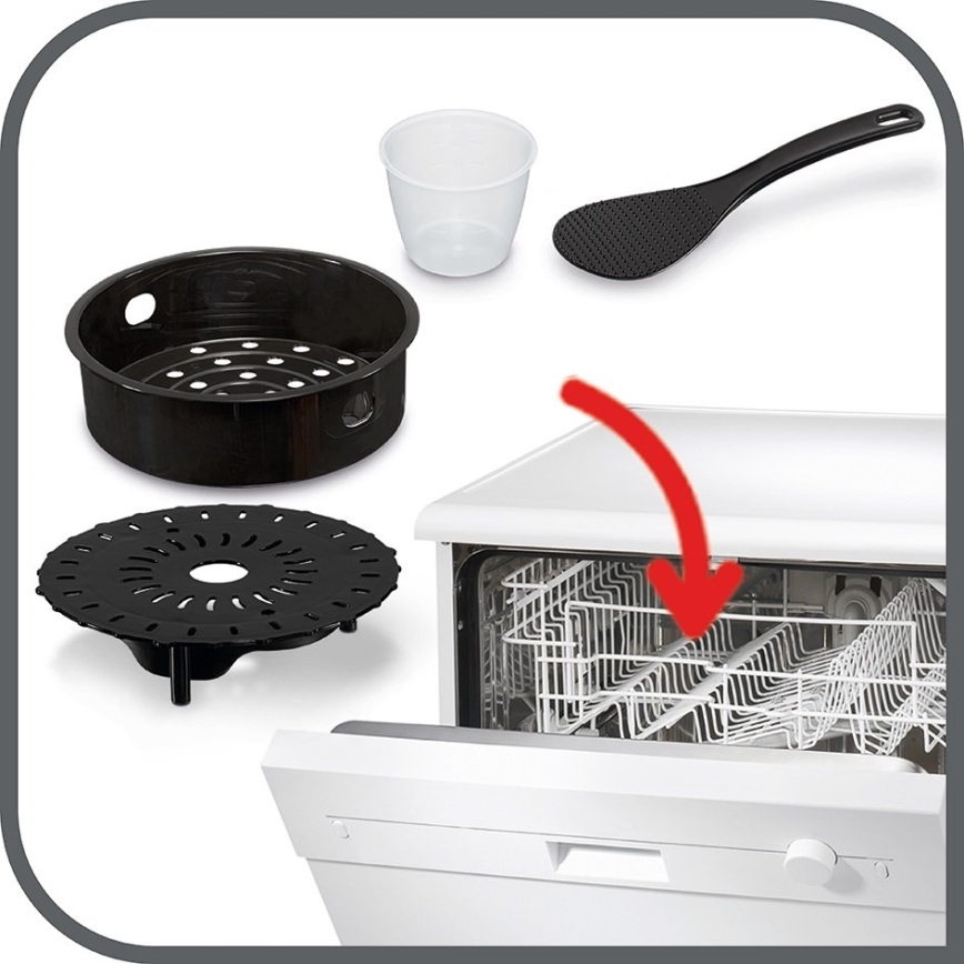 Tefal - Multifunktionell elektrisk tryckkokare ALL IN ONE POT 1100W/230V matt krom/svart