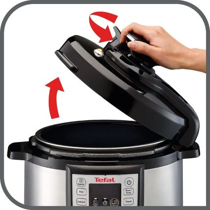 Tefal - Multifunktionell elektrisk tryckkokare ALL IN ONE POT 1100W/230V matt krom/svart