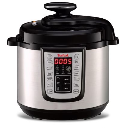 Tefal - Multifunktionell elektrisk tryckkokare ALL IN ONE POT 1100W/230V matt krom/svart