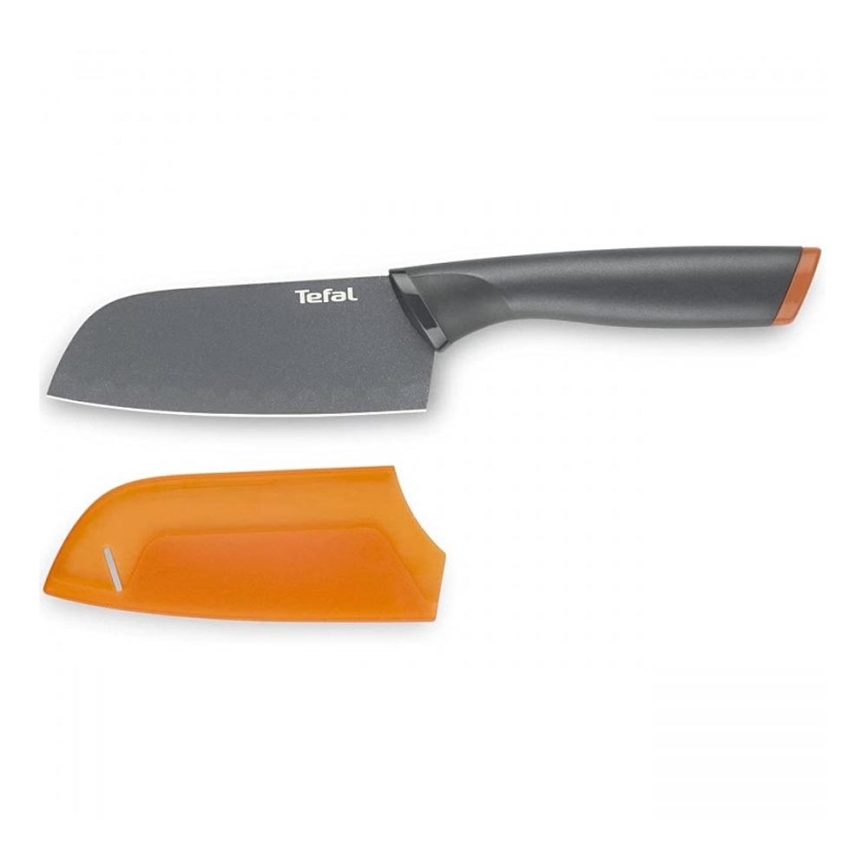Tefal - Rostfri kniv santoku FRESH KITCHEN 12 cm grå/orange