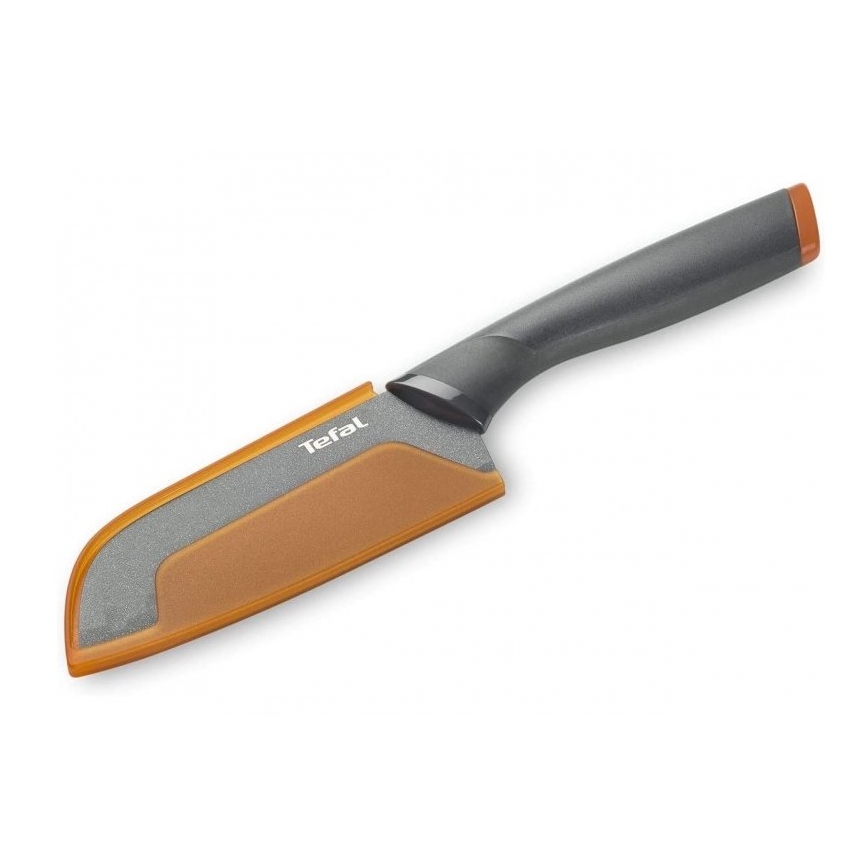 Tefal - Rostfri kniv santoku FRESH KITCHEN 12 cm grå/orange