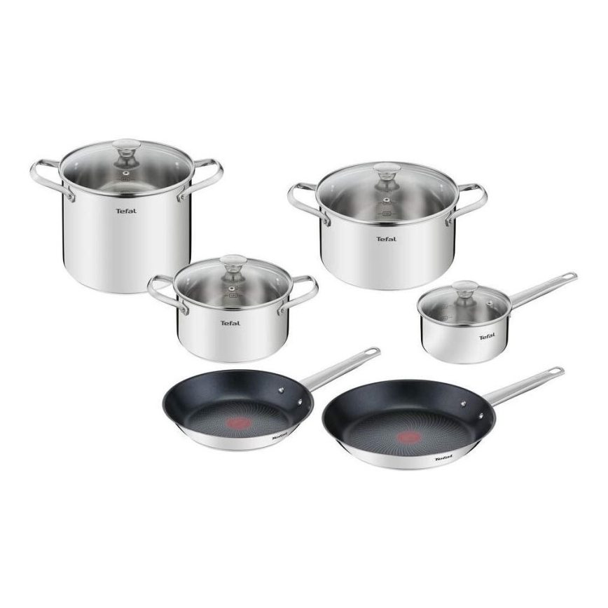 Tefal - Sätt med matlagningsutrustning 10 delar COOK EAT rostfri