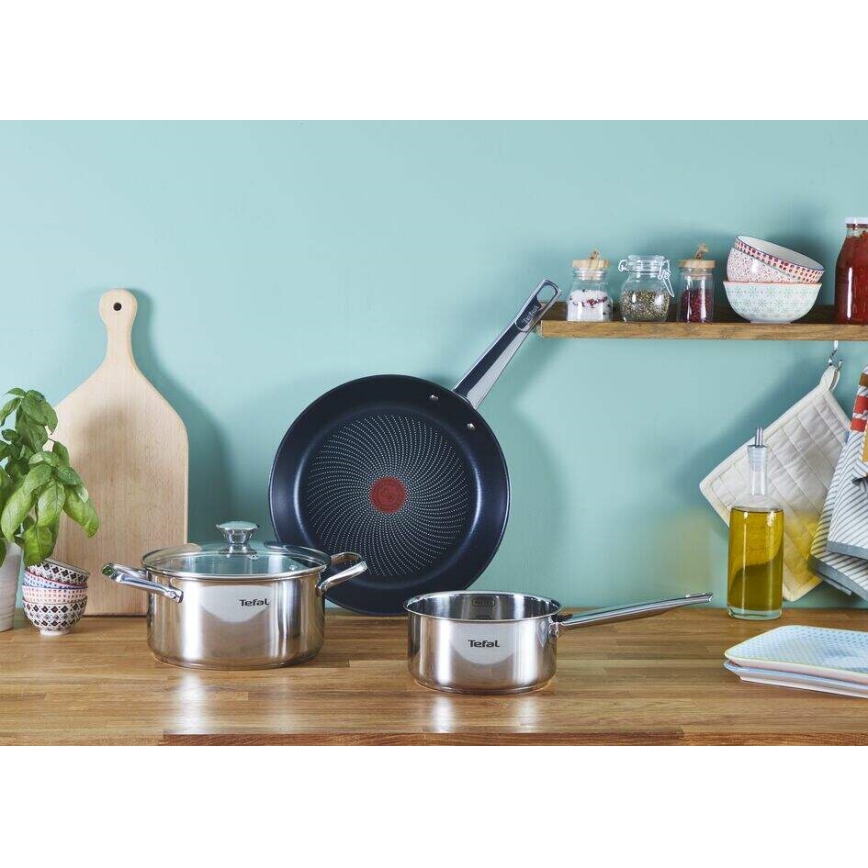 Tefal - Sätt med matlagningsutrustning 10 delar COOK EAT rostfri