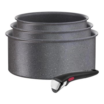 Tefal - Sätt med matlagningsutrustning 4 delar INGENIO BLACK STONE