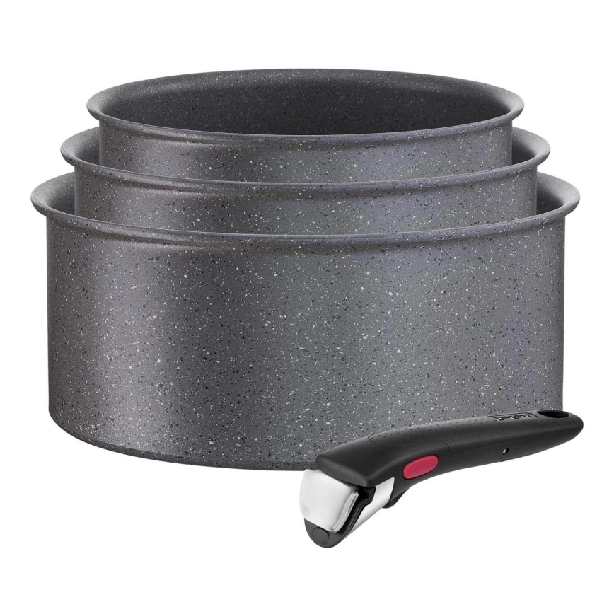 Tefal - Sätt med matlagningsutrustning 4 delar INGENIO BLACK STONE