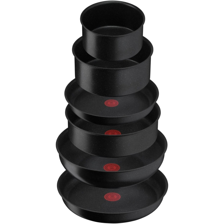 Tefal - Sätt med matlagningsutrustning 7 delar INGENIO BLACK STONE