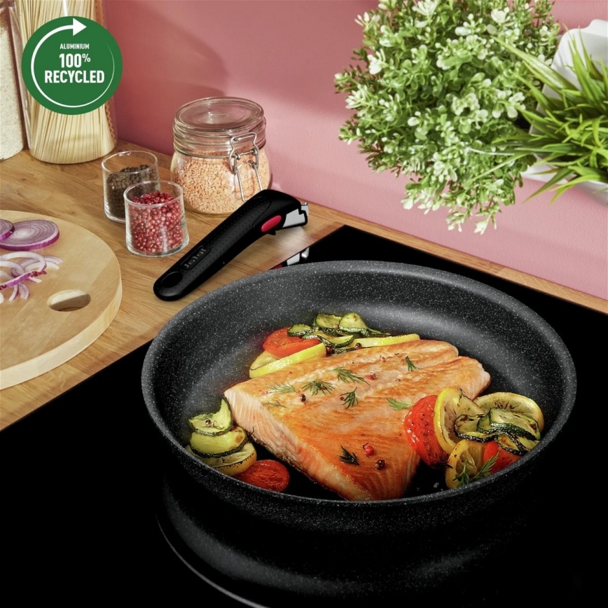Tefal - Sätt med matlagningsutrustning 8 delar INGENIO BLACK STONE