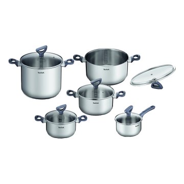 Tefal - Set med 10 kastruller DAILY COOK i rostfritt stål