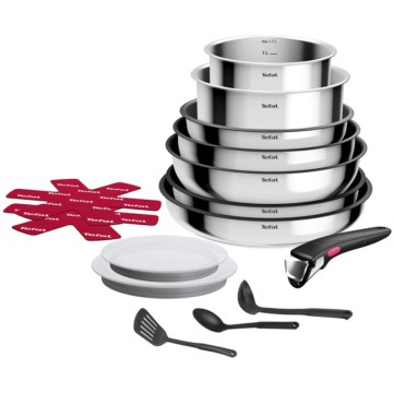 Tefal - Set med 15 delar INGENIO COOK i rostfritt stål