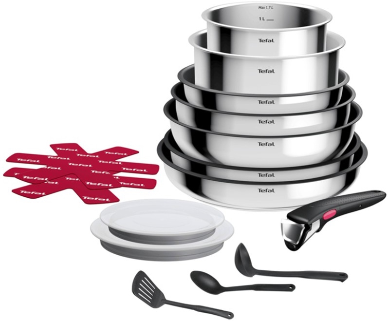 Tefal - Set med 15 delar INGENIO COOK i rostfritt stål