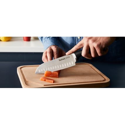 Tefal - Set med 4 köksknivar med knivblock ICE FORCE