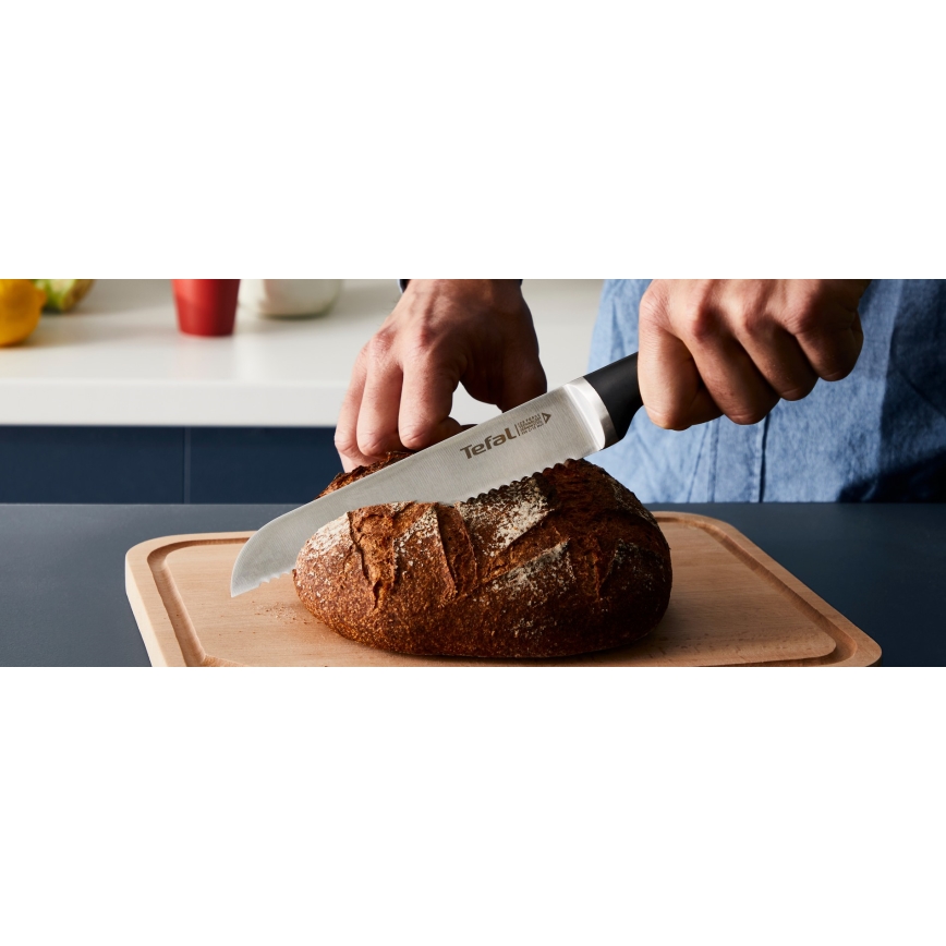 Tefal - Set med 4 köksknivar med knivblock ICE FORCE