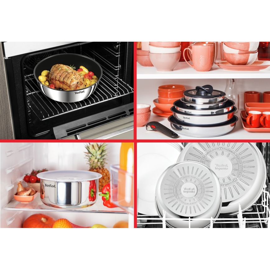Tefal - Set med 5 delar INGENIO COOK i rostfritt stål