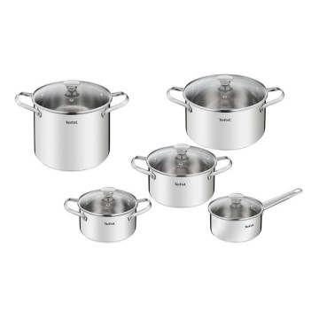 Tefal - Set med grytor 10 delar COOK EAT rostfri