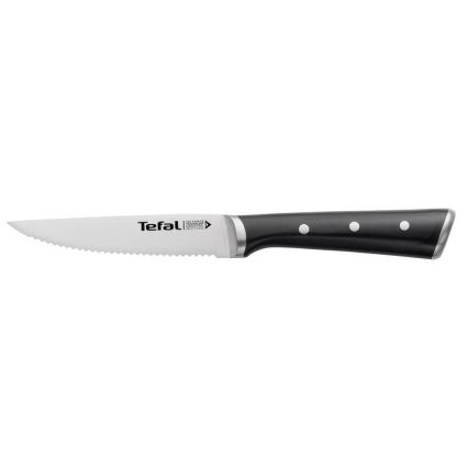 Tefal - Set med 4 rostfria stekknivar ICE FORCE 11 cm, polerad krom/svart