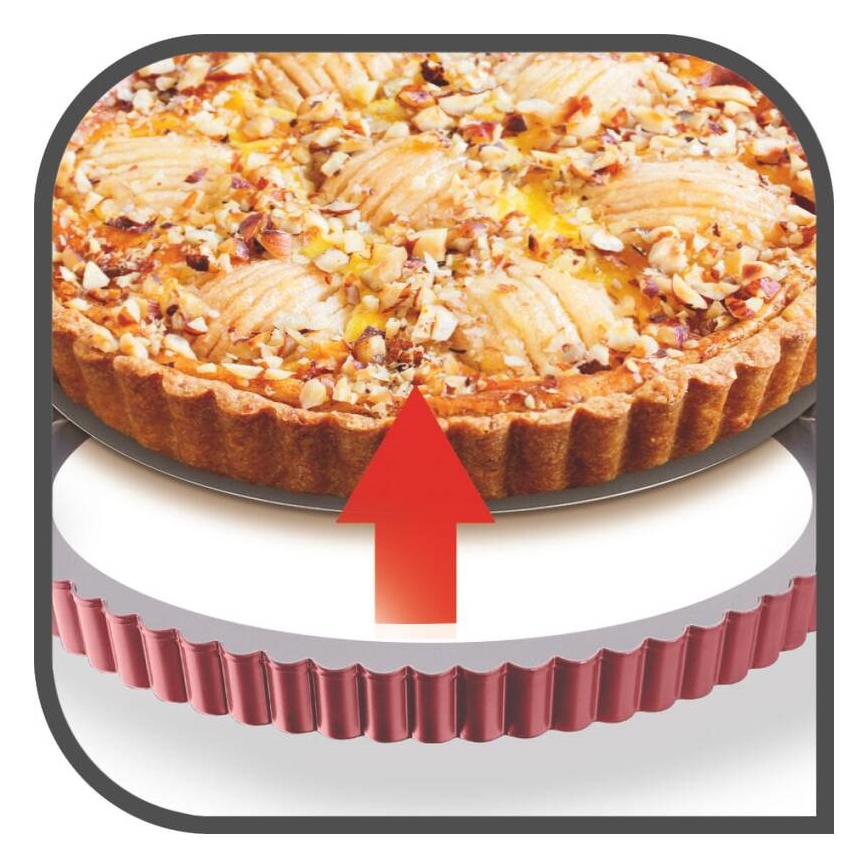 Tefal - Tårtform med avtagbar botten DELIBAKE 28 cm röd