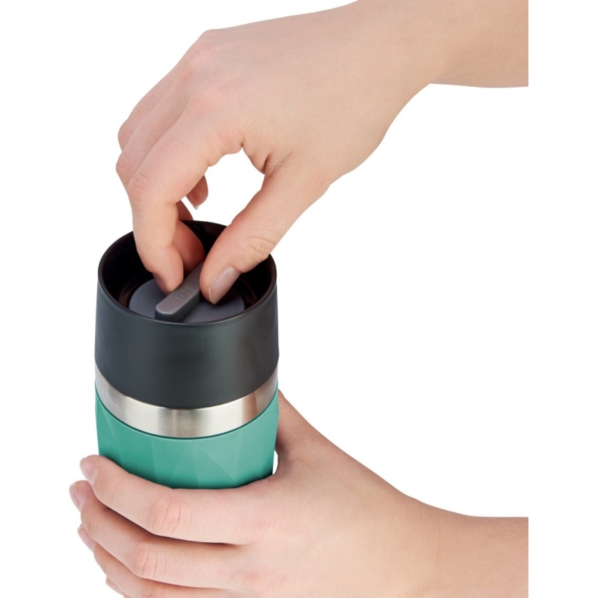 Tefal - Termisk mugg 300 ml COMPACT MUG rostfri/grön