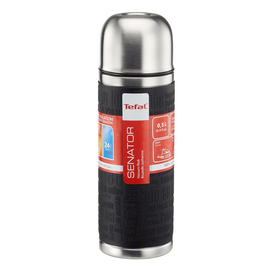 Tefal - Termos med mugg 0,5 l SENATOR rostfri/svart
