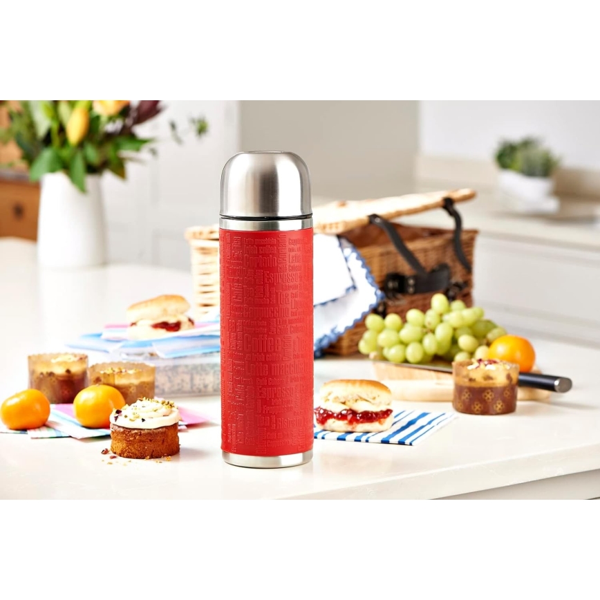 Tefal - Termos med mugg 1 l SENATOR rostfri/röd