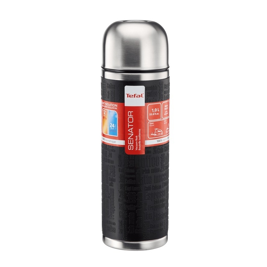 Tefal - Termos med mugg 1 l SENATOR rostfri/svart