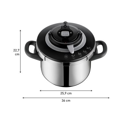 Tefal - Tryckkokare 6 l CLIPSO+ CHEF i rostfritt stål