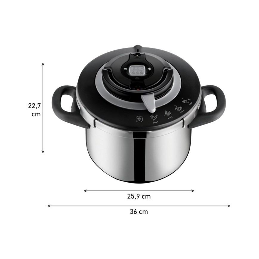 Tefal - Tryckkokare 6 l CLIPSO+ CHEF i rostfritt stål