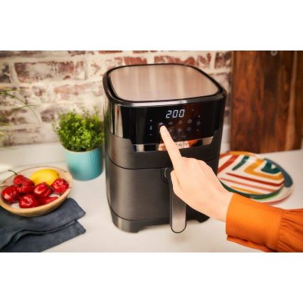 Tefal - Varmluftsfritös 4,2 l EASY FRY&GRILL 2i1 1550W/230V svart