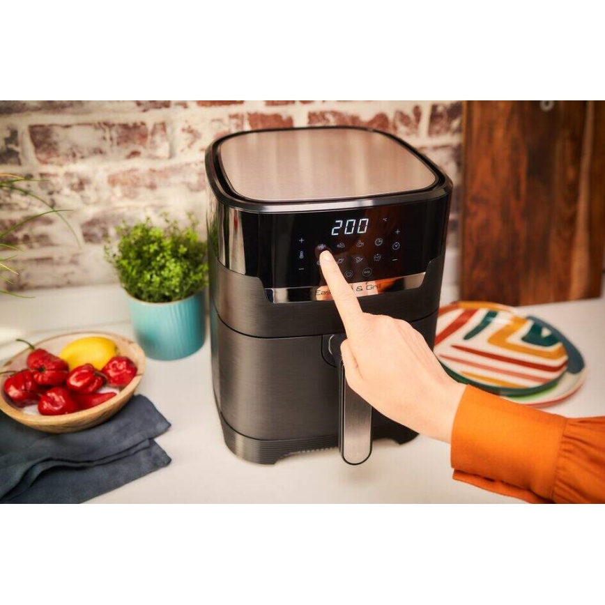 Tefal - Varmluftsfritös 4,2 l EASY FRY&GRILL 2i1 1550W/230V svart