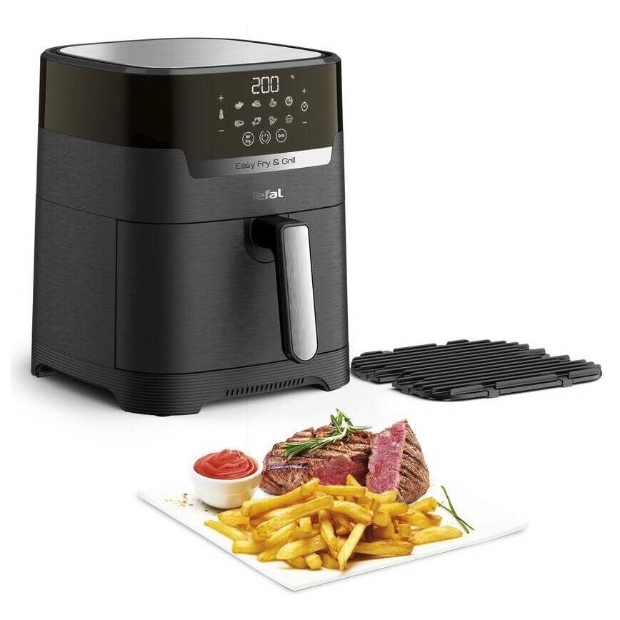 Tefal - Varmluftsfritös 4,2 l EASY FRY&GRILL 2i1 1550W/230V svart