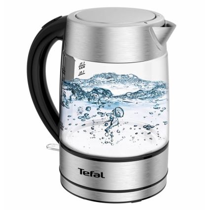 Tefal - Vattenkokare GLASS 1,7 l  2200W/230V matt krom