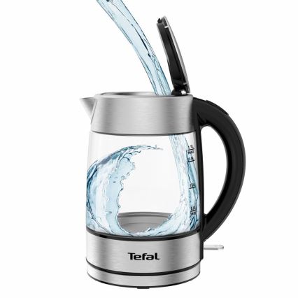 Tefal - Vattenkokare GLASS 1,7 l  2200W/230V matt krom