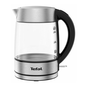 Tefal - Vattenkokare GLASS 1,7 l  2200W/230V matt krom