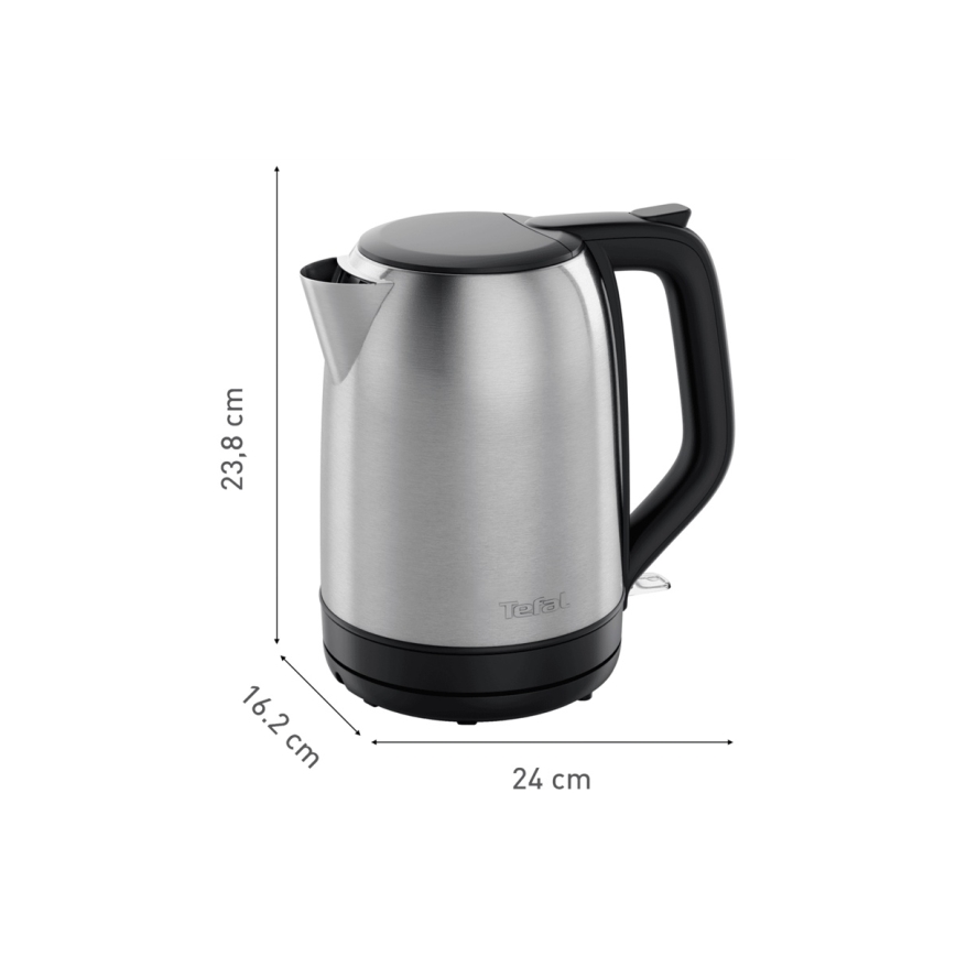 Tefal - Vattenkokare SUBITO 1,7l 2400W/230V rostfri/svart