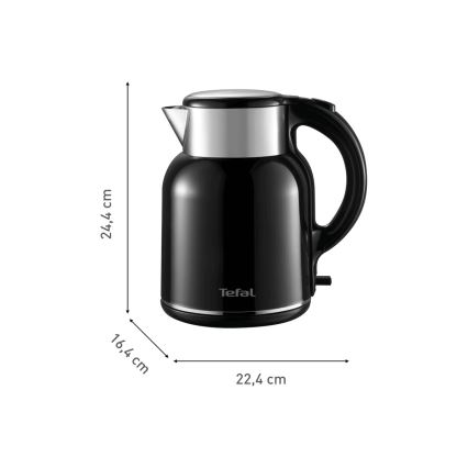 Tefal - Vattenkokare THERMO PROTECT XL 1,9l 1650W/230V rostfri/svart
